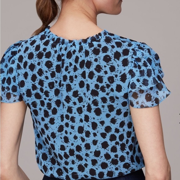 WHISTLES Brushed Dalmatian Print blouse US 10 NWT - Picture 2 of 7